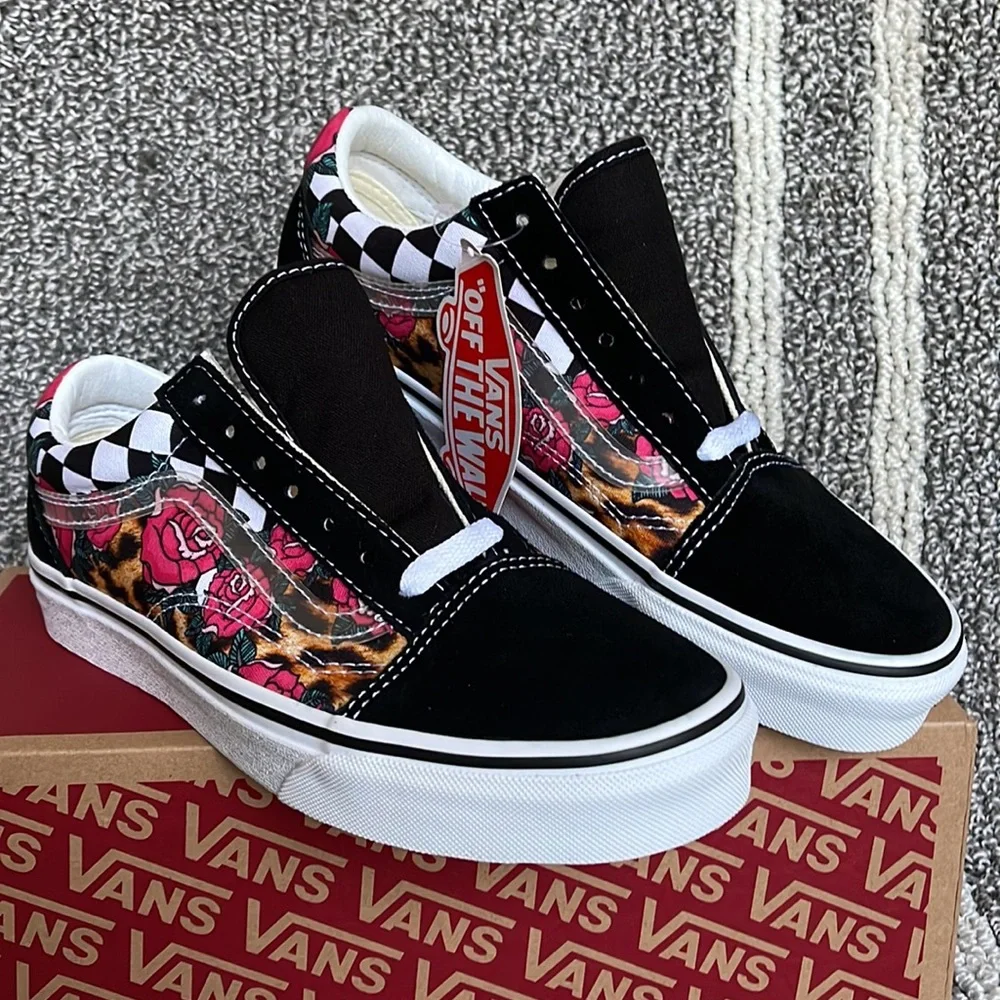 Vans Old Skool Rose/Animal Check True White Multi WMNS - Picture 5 of 16